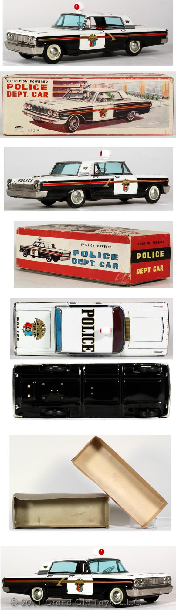 1963 Taiyo Ford Friction Police Dept Car In Original Box