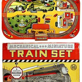 1947 Marx, Mechanical Miniature Freight Train Set in Original Box