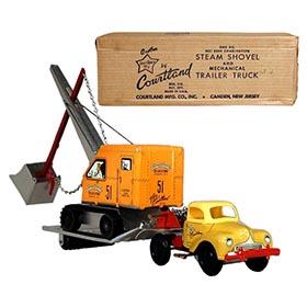 1949 Courtland, No.5300 Steam Shovel and Mechanical Trailer Truck in Original Box