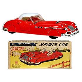 1956 Marx The Falcon Friction Powered Sports Car (Red) in Original Box