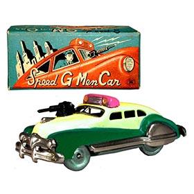 1948 Masudaya, Speed G Men Car (Ford Streamliner) in Original Box
