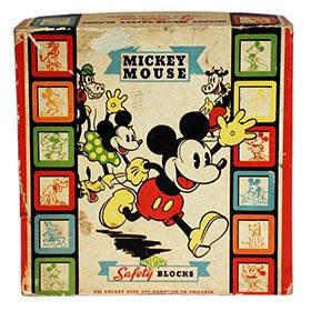 c.1937 Halsam, Mickey Mouse Safety Blocks in Original Box
