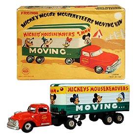 c.1957 Linemar, Mickey's Mousekemovers Moving Van in Original Box