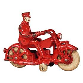 1934 A.C. Williams, Cast Iron Motorcycle Cop (Red)