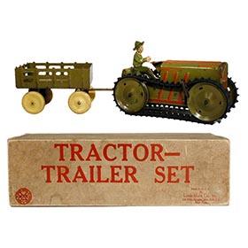1939 Marx, Army Military Tractor Trailer Set in Original Box