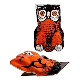 1940's Three Pressed Steel Embossed Owl and Frog Clickers