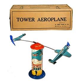 c.1935 Marx, Sky Hawk Tower Aeroplane in Original Box