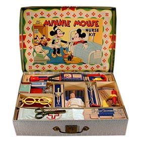 c.1940 Hassenfeld Bros., Minnie Mouse 20pc. Nurse Kit in Original Box