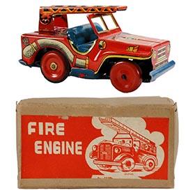 c.1948 Nomura, Fire Engine Jeep in Original Box