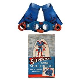 1955 Super Swim Inc., Superman 2pc. Kiddie Swim Set in Original Box