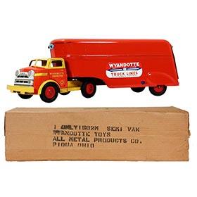 1952 Wyandotte, No.1502M Semi-Trailer Van Truck in Original Box