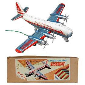 c.1954 Linemar, Battery Operated Capital Airliner Viscount in Original Box
