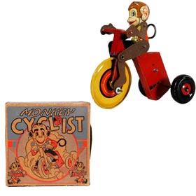 1939 Marx, Monkey Cyclist in Original Box