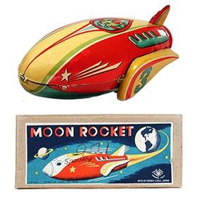 c.1953 Masudaya, No.3 Sparkling Moon Rocket in Original Box