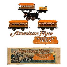 c.1927 American Flyer, 5pc. Clockwork Train Set in Original Box