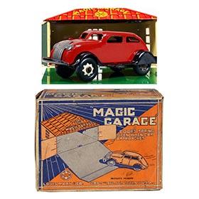 1934 Marx, Magic Garage with Clockwork Chrysler Airflow in Original Box