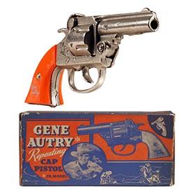 1939 Kenton, Gene Autry Repeating Cap Pistol in Original Box