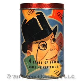 1938 Whitman, Charlie McCarthy's Flying Hats In Original Can