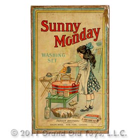 c.1890 Parker Bros Sunny Monday Washing Set In Original Box