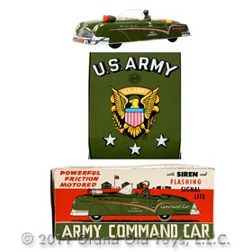 1956 Marx Large Army Command Car In Original Box