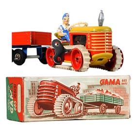 c.1954 GAMA, 66/5 Tractor with Trailer in Original Box