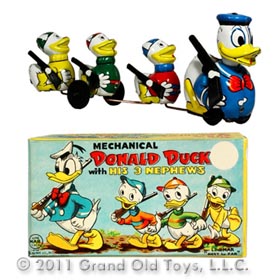 1956 Linemar Donald Duck Nephews with Rifles In Original Box