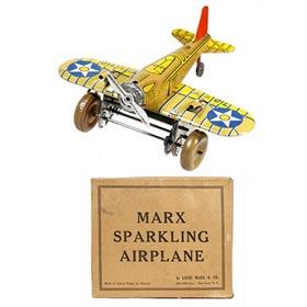1939 Marx, U.S. Army Sparkling Airplane in Original Box