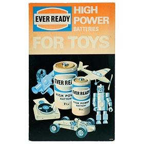 c.1965 Ever Ready Batteries Toy Counter Display Sign