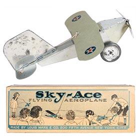 c.1926 Marx, Sky-Ace Flying Aeroplane in Original Box