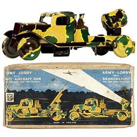 1940 Wells-Brimtoy, Camouflaged Army Lorry in Original Box
