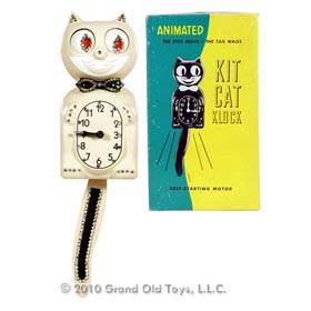 c.1952 Animated Jeweled Kit Cat Klock In Original Box