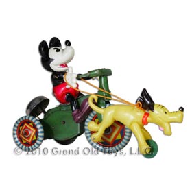c.1933 Mickey Mouse On Tricycle with Pluto Running