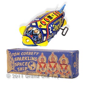 1952 Marx Tom Corbett Sparkling Space Ship In Original Box