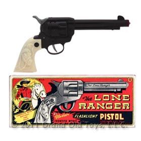 c.1955 Marx Lone Ranger Flashlight Pistol In Original Box