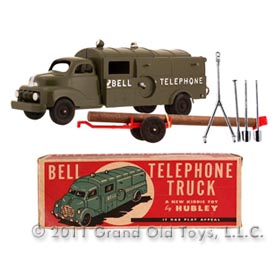 c.1951 Hubley Large Bell Telephone Truck In Original Box