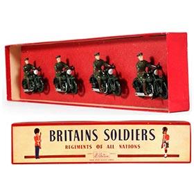 c.1940 Britains Royal Corps Motorcyclists in Original Box