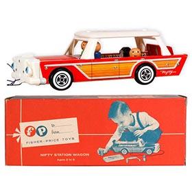 1960 Fisher-Price #234 Nifty Station Wagon in Original Box