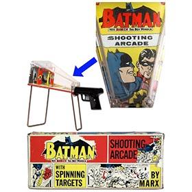 1966 Marx Batman Spinning Target Shooting Arcade in Original Box