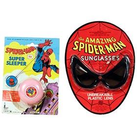 1977 Spiderman Sleeper Yo-Yo & Sunglasses on Original Cards