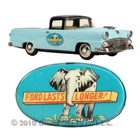1956 Bandai, Tin Litho Ford Pick-Up with Elephant Emblem