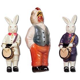 1920 Nagamine Rabbit Drummers,Viscoloid Grandpa Rooster