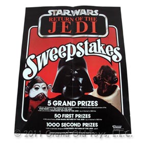 1983 Kenner Star Wars Return Of Jedi Sweepstakes Poster
