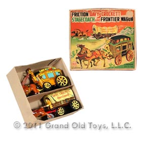 c.1957 Linemar Davy Crockett Stagecoach Wagon In Original Box