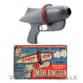 1954 Nu-Age Products Smoke Ring Gun In Original Box