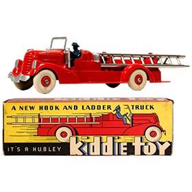 c.1946 Hubley, Kiddie Toy Hook & Ladder Truck in Original Box