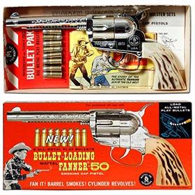 c1959 Mattel Fanner-50 Smoking Cap Pistol in Original Box
