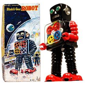 c.1958 Taiyo, Blink-A-Gear Robot in Original Box