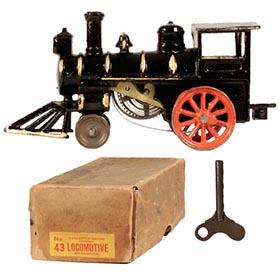 1906 Hubley, No.43 Mechanical Locomotive in Original Box