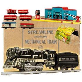 1941 Marx Montgomery Ward Mechanical Reverse Train Set in Original Box