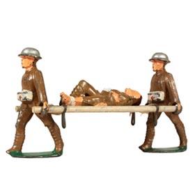 c.1939 Manoil, Stretcher Carriers with Stretcher and Wounded Soldier (Lying)